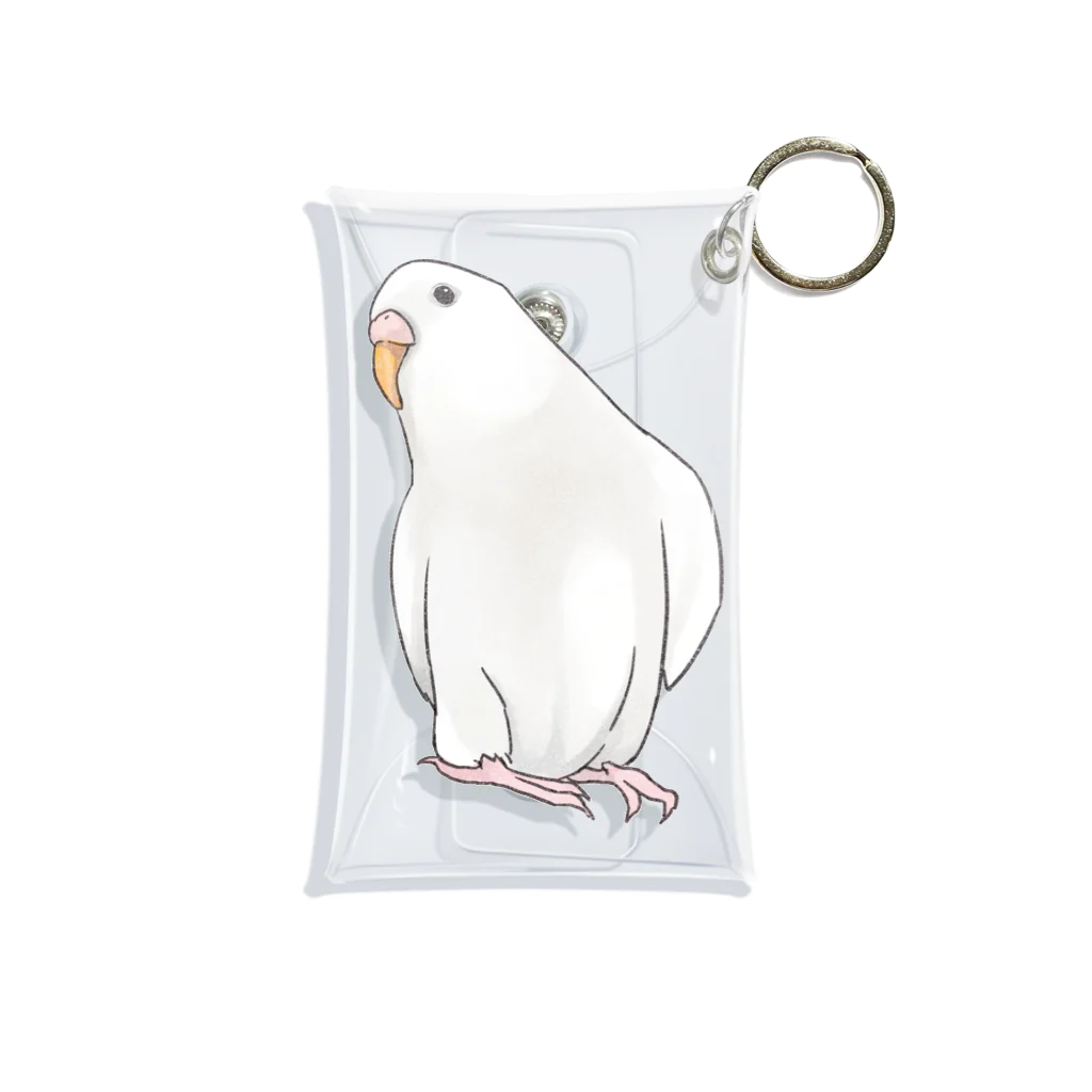 まめるりはことりのアルビノセキセイインコちゃん【まめるりはことり】 Mini Clear Multipurpose Case