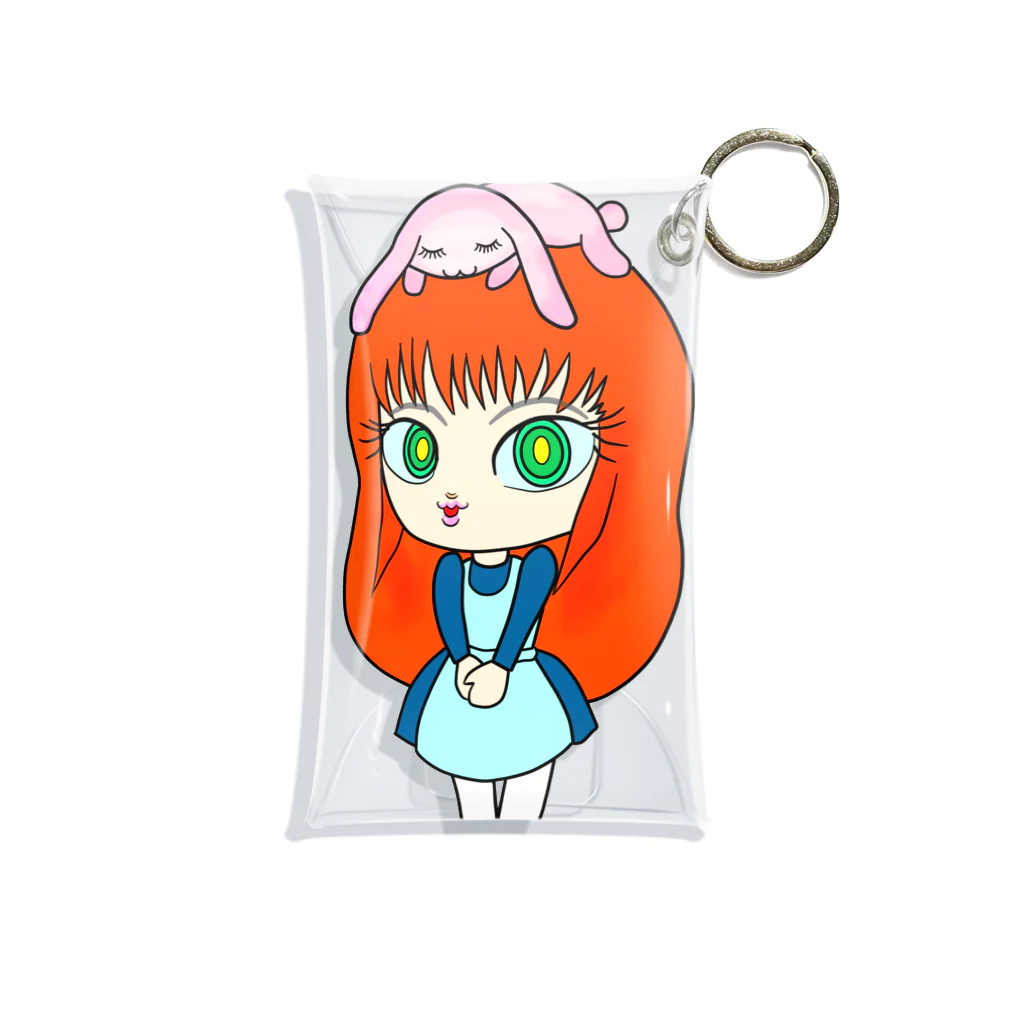 紫キャベツのウサギを被った女の子 Mini Clear Multipurpose Case