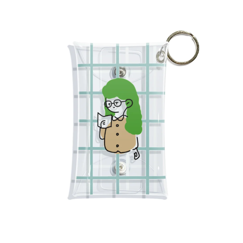 毎日の思い出のメガネの女の子 Mini Clear Multipurpose Case