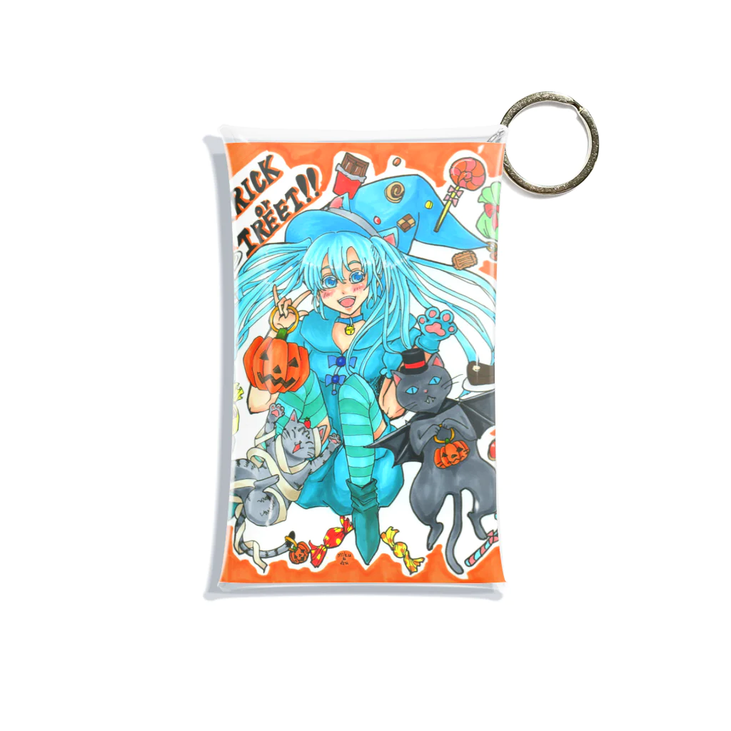 miku'ꜱGallery星猫の⋆⸜🍭trick or treat🍬⸝⋆魔法少女miku with 使い魔にゃんズ Mini Clear Multipurpose Case