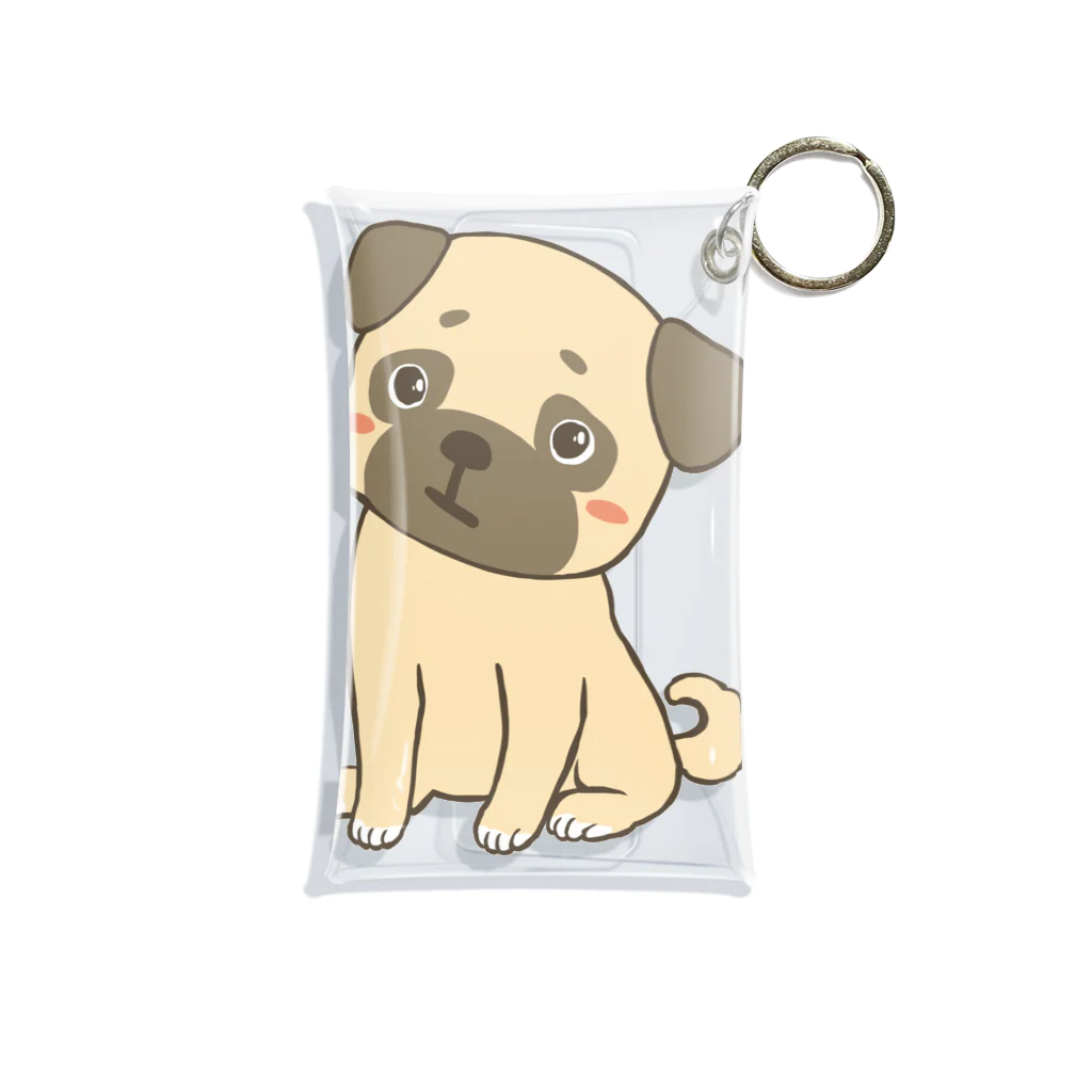 ばんぶーrashiのグッズたちの首をかしげるパグ Mini Clear Multipurpose Case