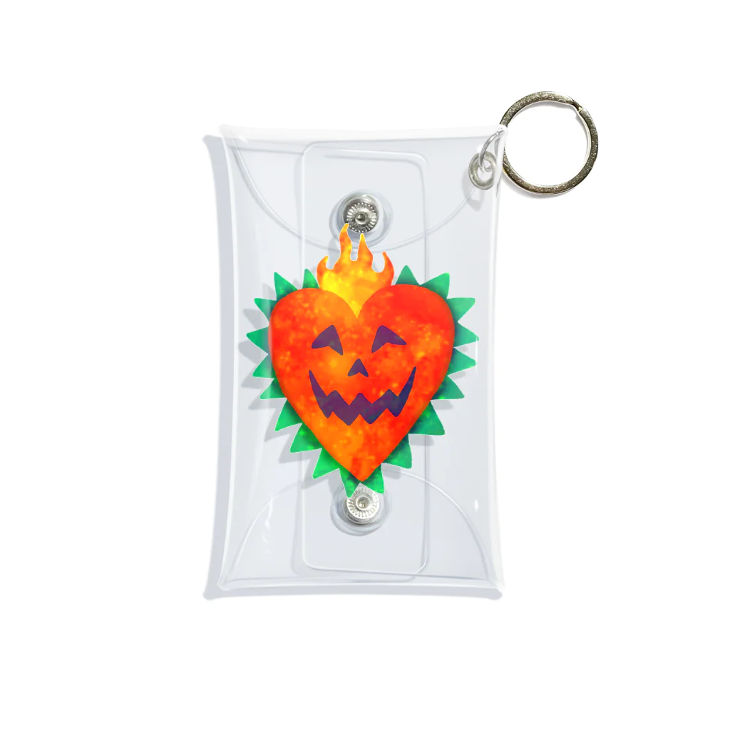 れなしやの🧡🎃Halloween heart pumpkin🎃🧡 Mini Clear Multipurpose Case