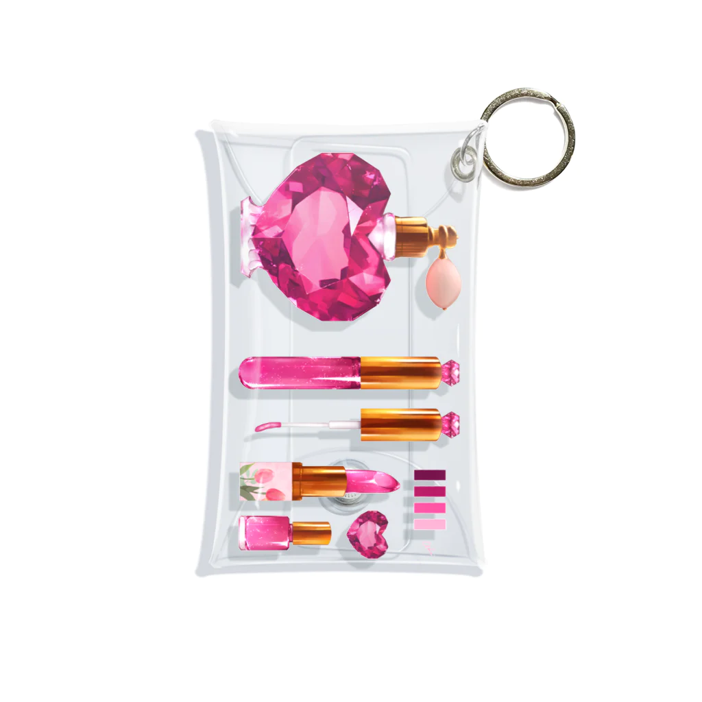 Ukeiのショップのjewelry cosme pink Mini Clear Multipurpose Case