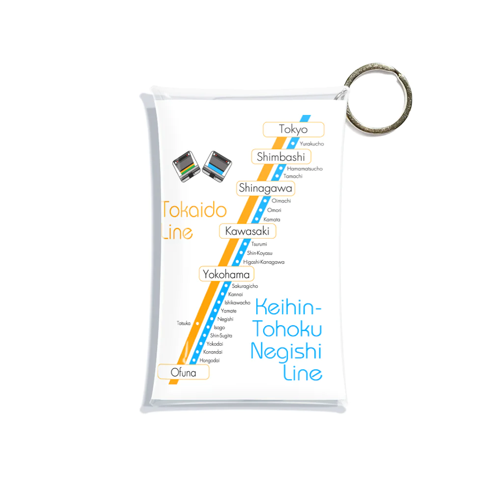 秋月のおみせの東海道線&京浜東北線路線図グッズ ミニクリアマルチケース