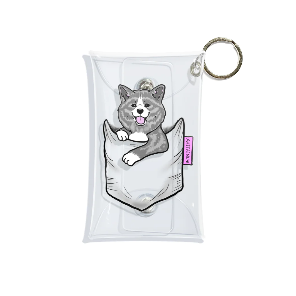 春風工房の秋田犬がポケットイン！虎 Mini Clear Multipurpose Case