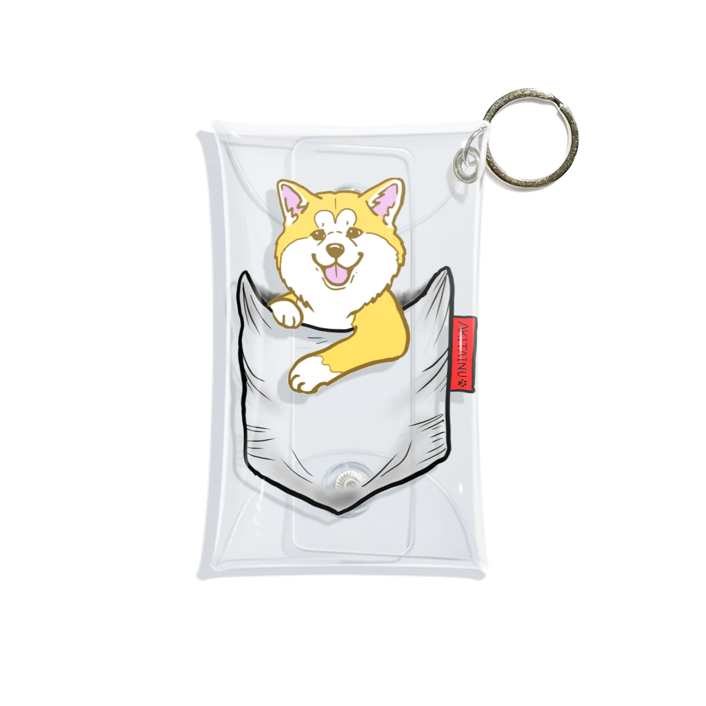 春風工房の秋田犬がポケットイン！赤 Mini Clear Multipurpose Case