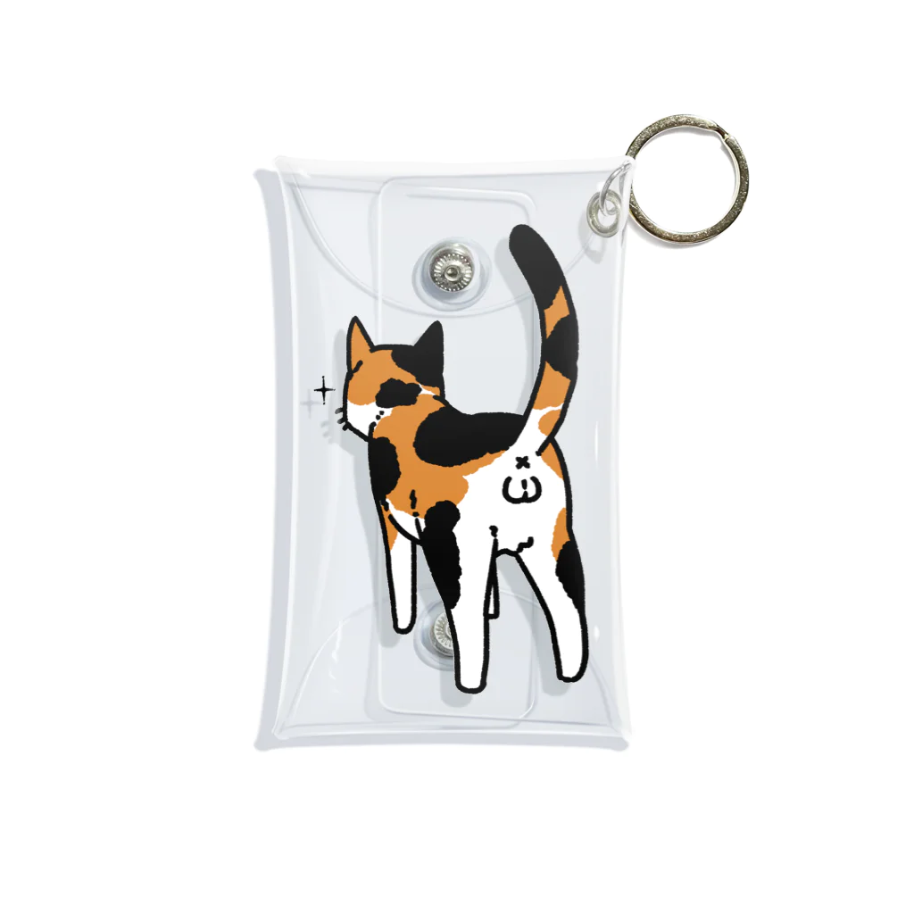 Riotoのねこけつω（三毛猫） Mini Clear Multipurpose Case