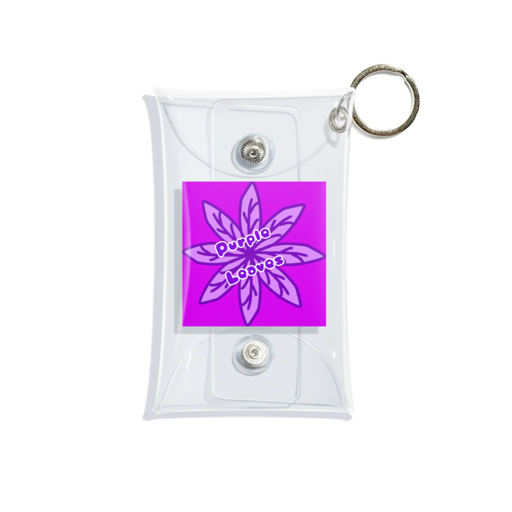 HAKOCHINのPurple Leaves Mini Clear Multipurpose Case