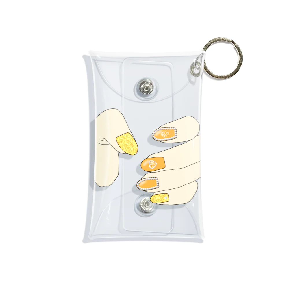 みかんの実のアクスタケース きらきらネイル orange Mini Clear Multipurpose Case