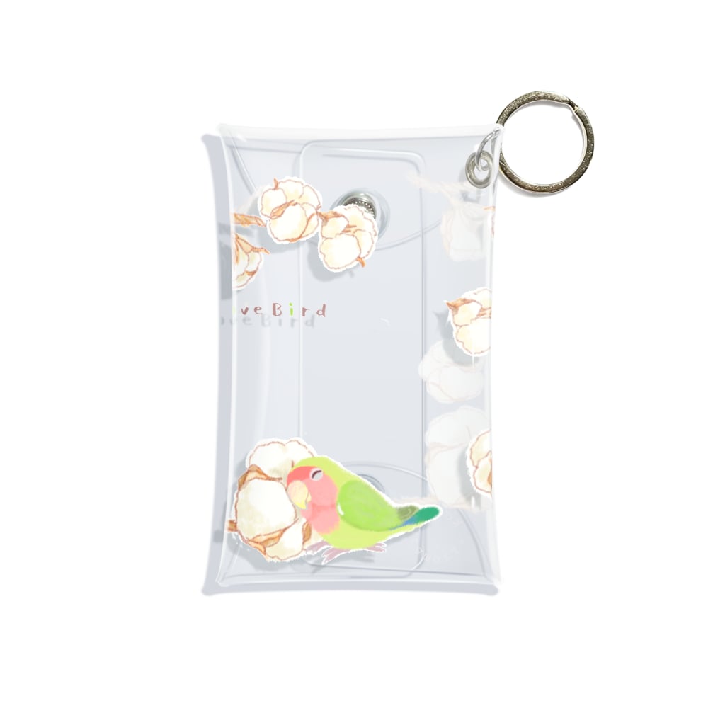 小桜森の綿（ワタ）の実とコザクラインコ Mini Clear Multipurpose Case
