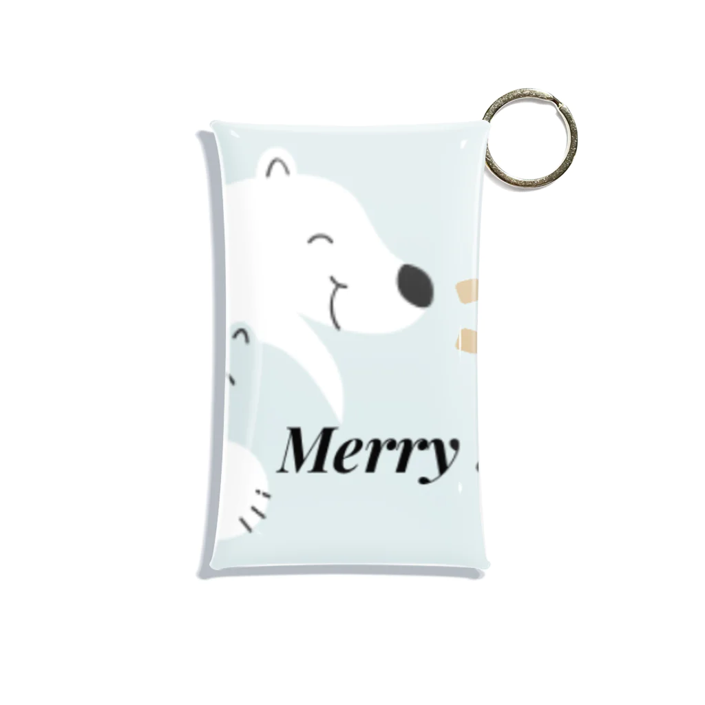 qunqunの白北極クマちゃん【Xmas】 Mini Clear Multipurpose Case