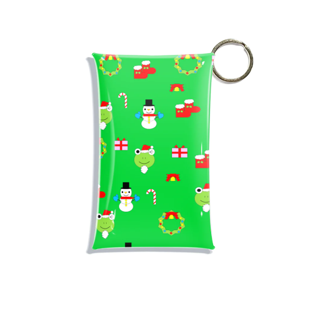 🐸かえるさんと仲間たち🐸のかえるさんのクリスマス(緑) Mini Clear Multipurpose Case