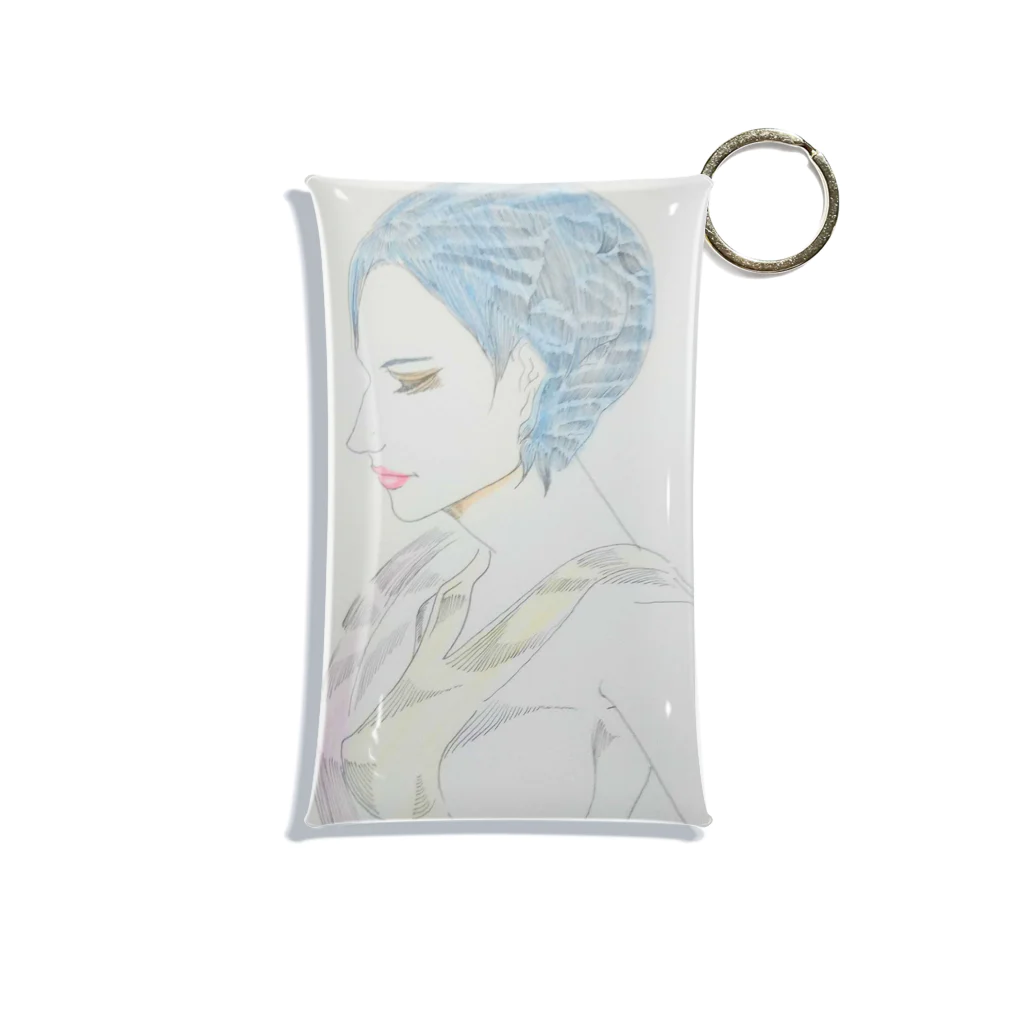 私ノ私　の美人画series 青髪 Mini Clear Multipurpose Case