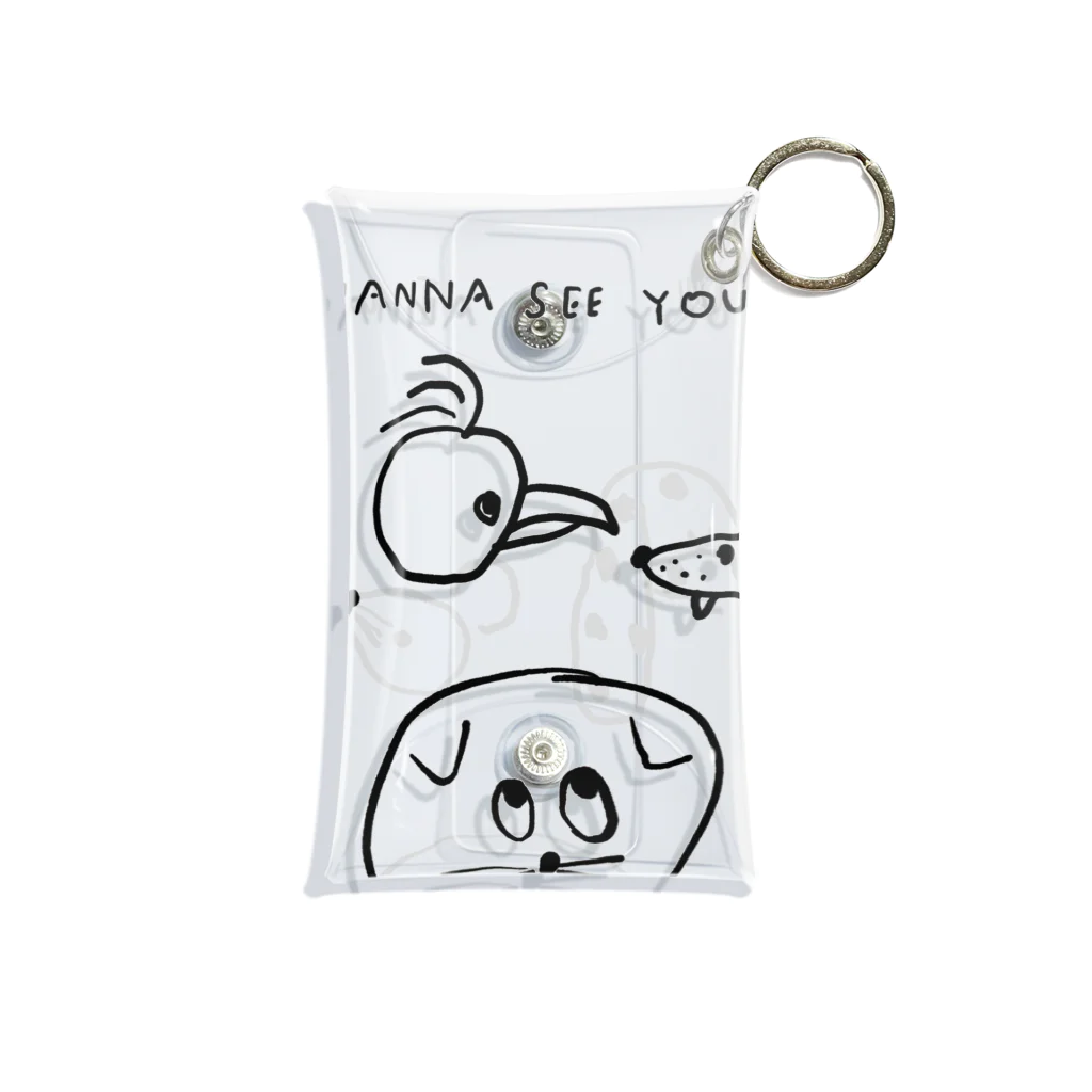 MIYAGI CHIKA suzuri-shopの思い浮かべるねこ Mini Clear Multipurpose Case