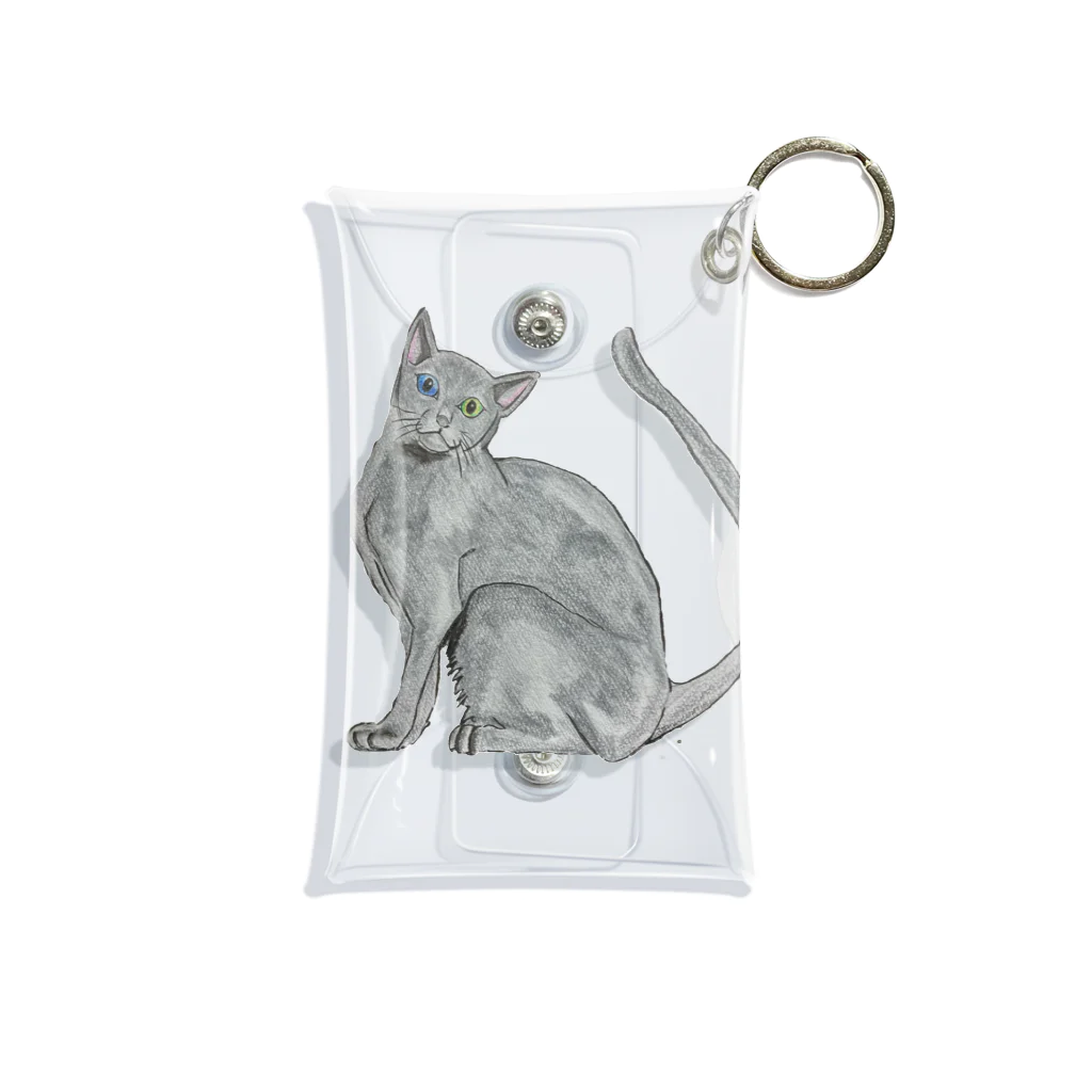 Coshi-Mild-Wildの猫_ロシアンブルー Mini Clear Multipurpose Case