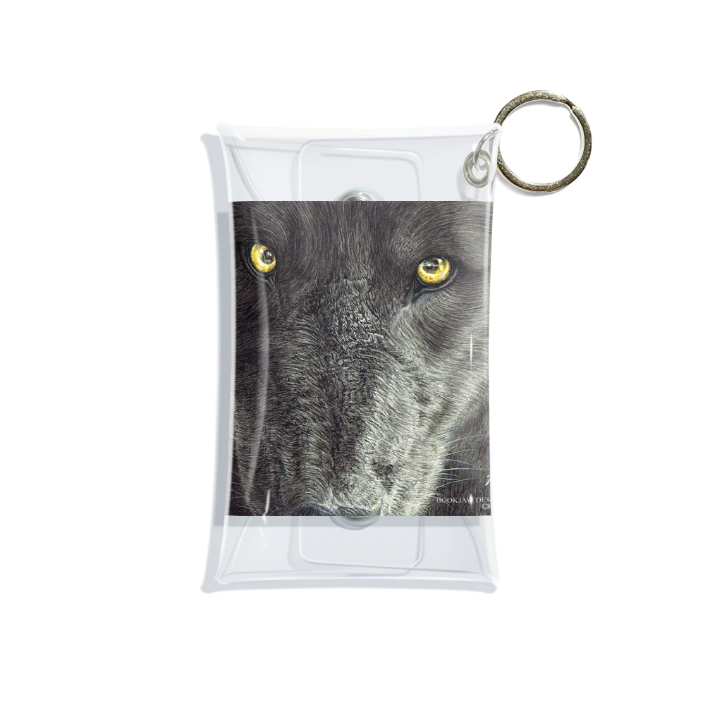 アラスカ野生動物画家きむらけいのBLACK WOLF Mini Clear Multipurpose Case