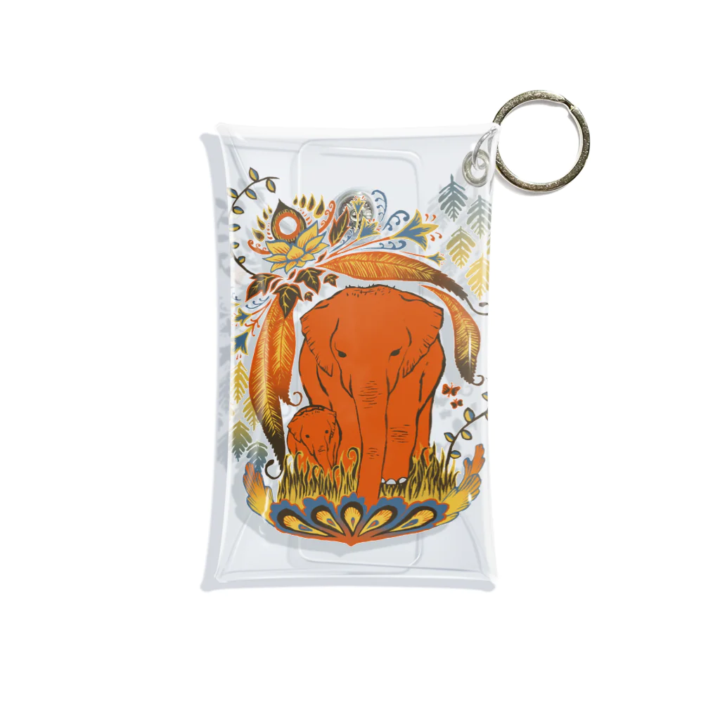 IZANAMI by Akane Yabushitaのゾウの親子🐘 Mini Clear Multipurpose Case