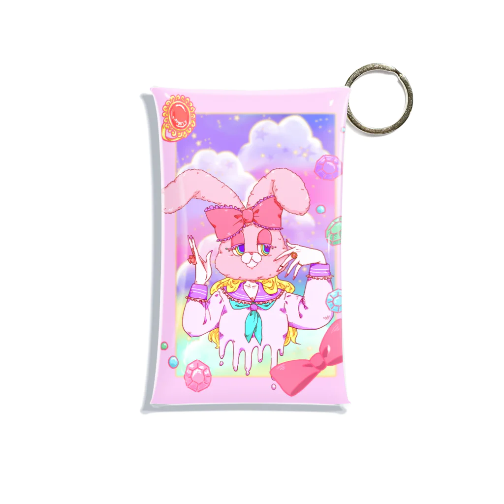 ムッチッパのうさぎ頭のゆめかわセーラー少女~背景付き Mini Clear Multipurpose Case