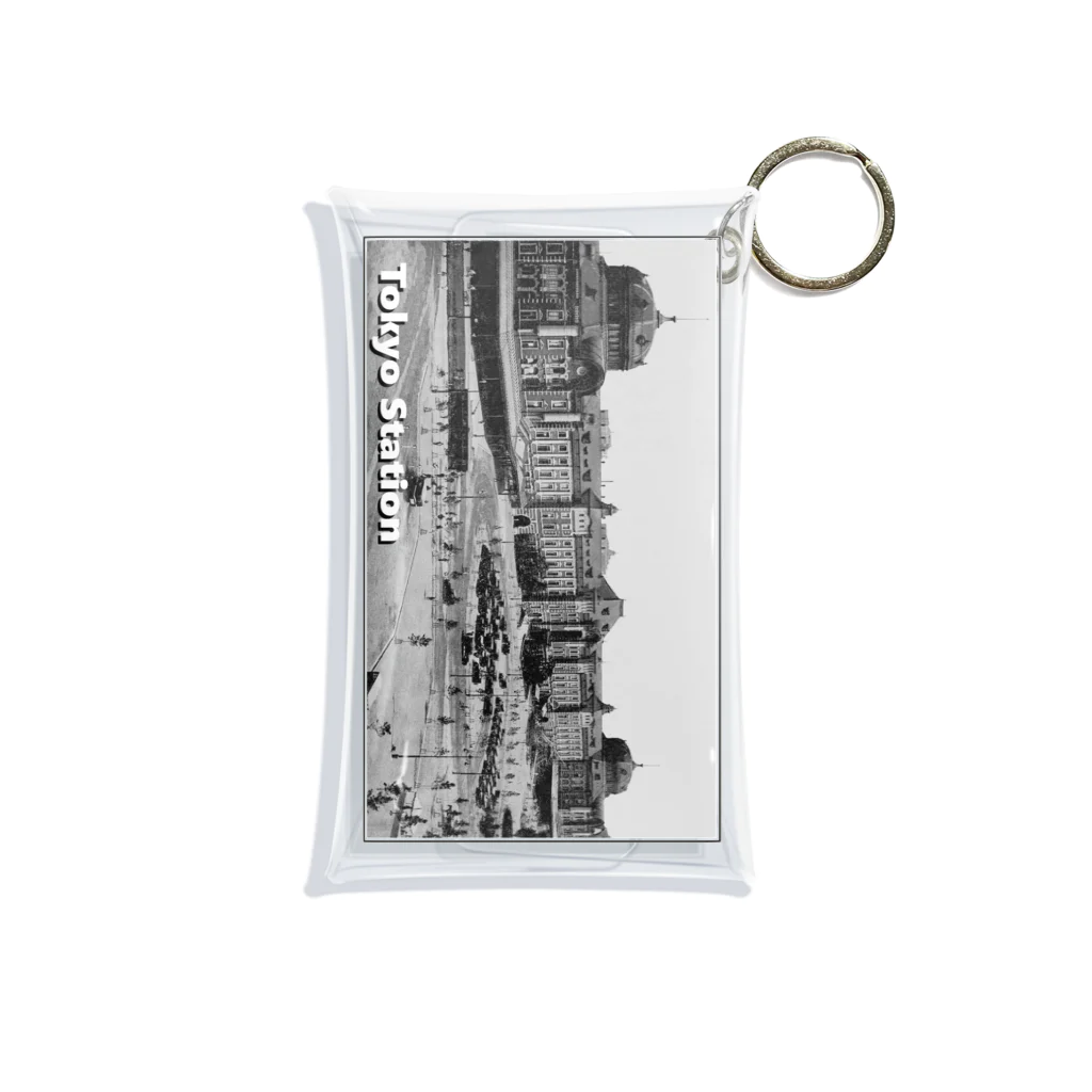 ヴィンテージ鉄道写真グッズの店のヴィンテージ写真　戦前の東京駅 （モノクロフォト） Mini Clear Multipurpose Case