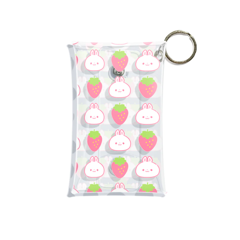 白いうさぎさん（苺） Mini Clear Multipurpose Case by
