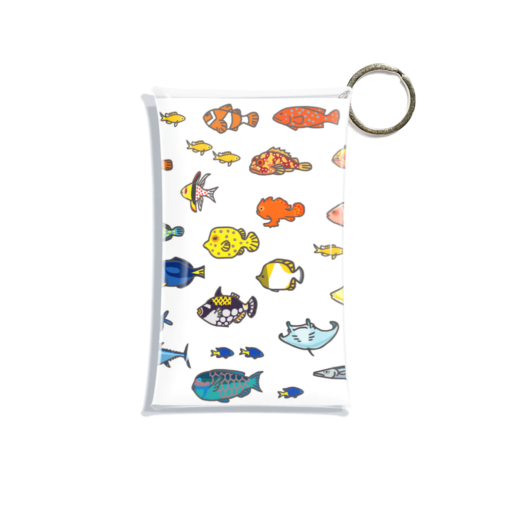 しまのなかまfromIRIOMOTEのらくがきしまのなかま魚類（白地） Mini Clear Multipurpose Case