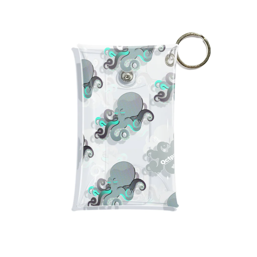 MeshinoのOctopus Brothers【ブルー】 Mini Clear Multipurpose Case