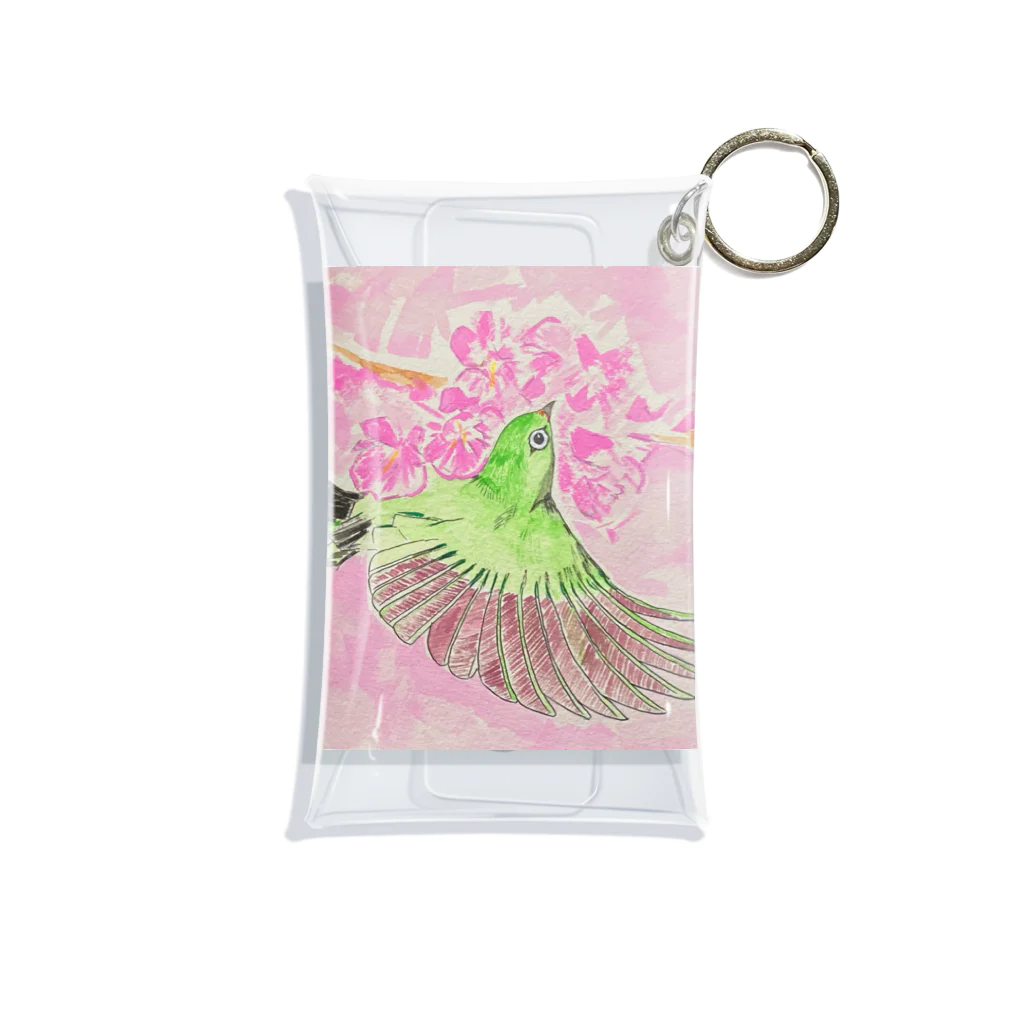 Coshi-Mild-Wildのメジロさん with 桜_3 Mini Clear Multipurpose Case