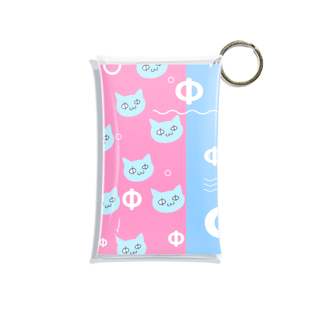 にな子Φいひひひひって笑う人のねこいねこ✕海 Mini Clear Multipurpose Case