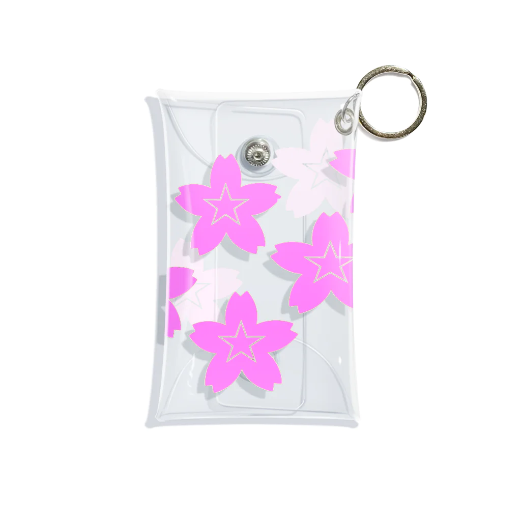 KOKI MIOTOMEの星桜紋（流れ星ピンク）　Star cherry blossom Crest (Shooting star pink）) Mini Clear Multipurpose Case