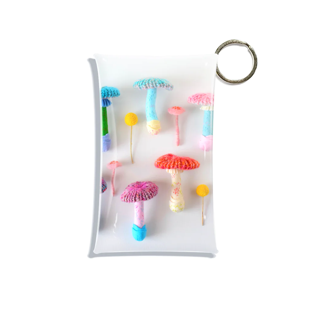 水島ひねのKnitted Mushrooms Mini Clear Multipurpose Case