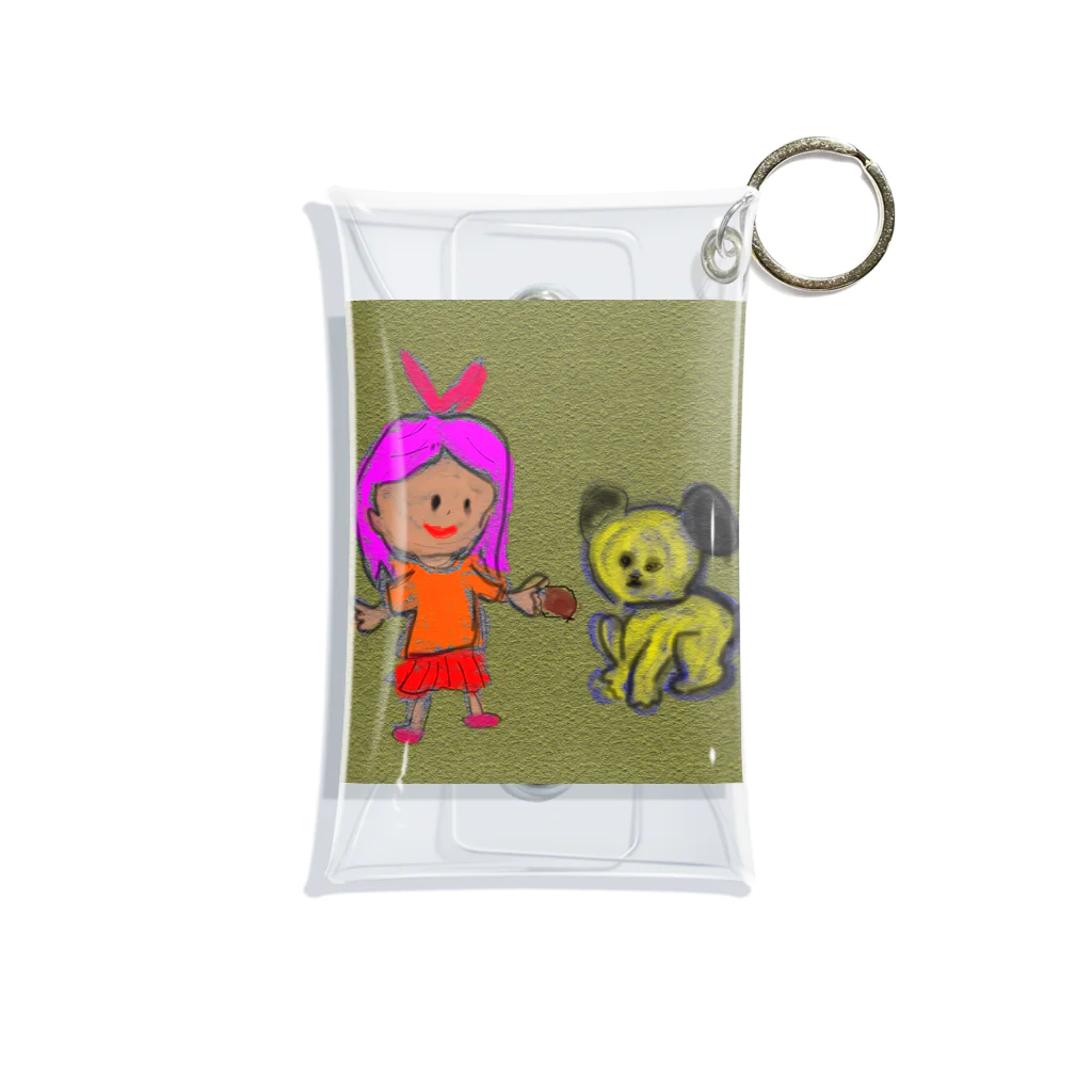 温泉ゆどうふの女の子と犬 Mini Clear Multipurpose Case