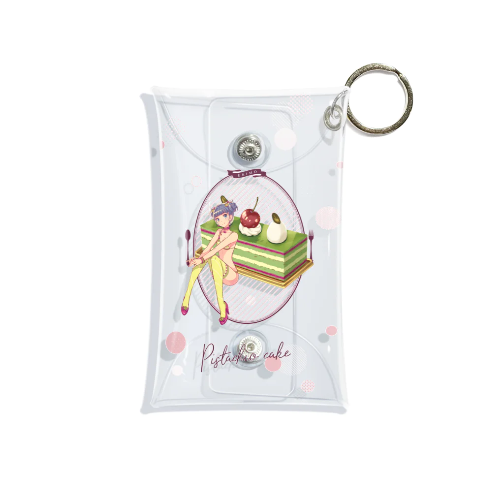 ERIMO–WORKSのSweets Lingerie mini clear multi case "Pistachio cake"  ミニクリアマルチケース