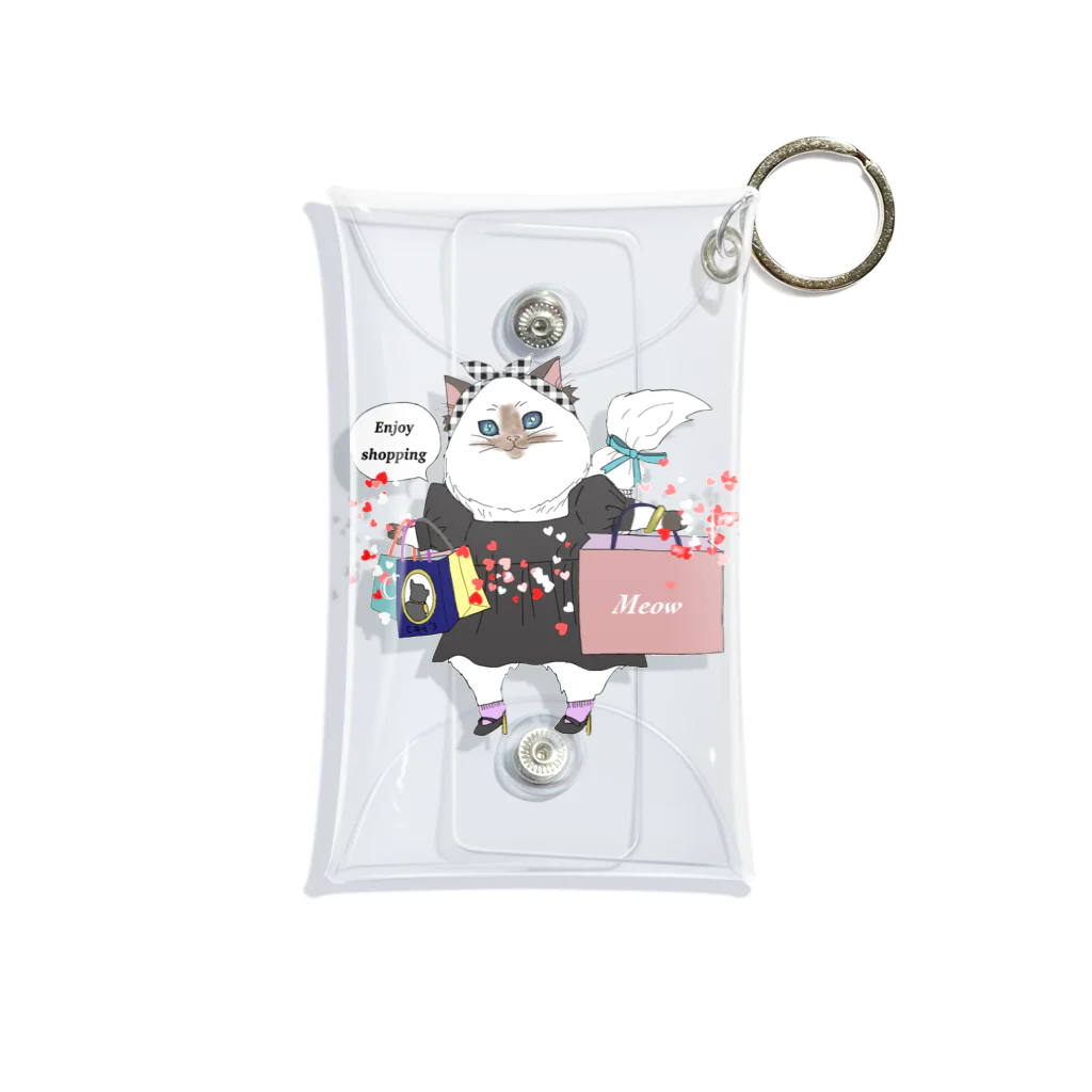 fupifupiのshopping ネコチャン Mini Clear Multipurpose Case