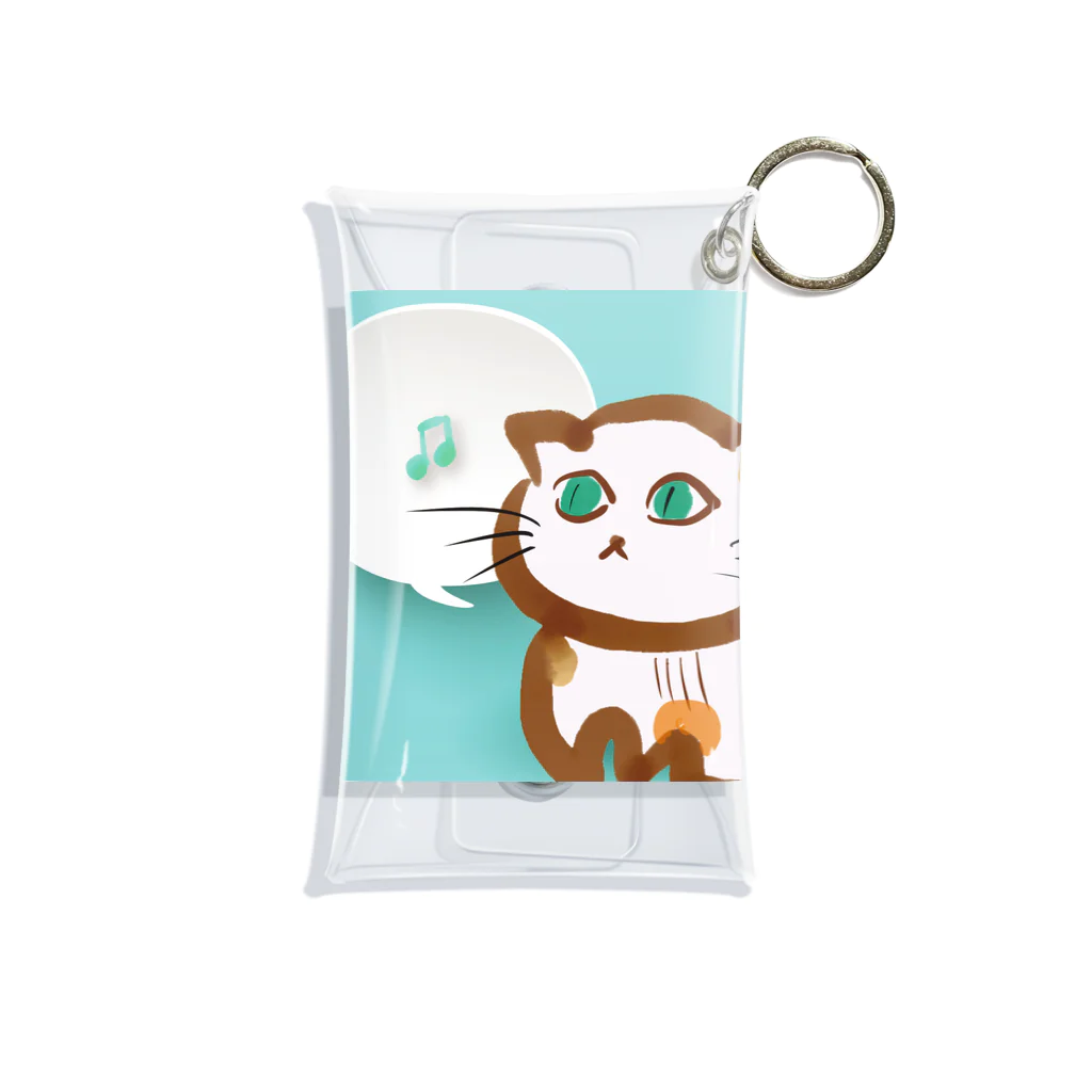 myssimoのねこぎちゃん　～ギター柄の猫～ Mini Clear Multipurpose Case