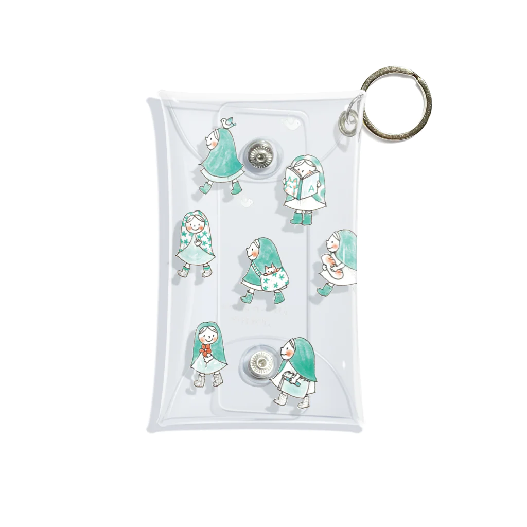 illustration akko shopのお散歩ずきんGreen Mini Clear Multipurpose Case