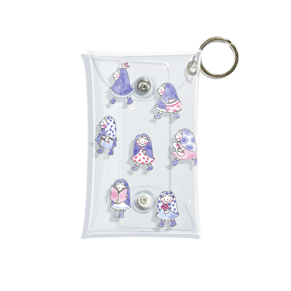 illustration akko shopのお散歩ずきんPurple Mini Clear Multipurpose Case