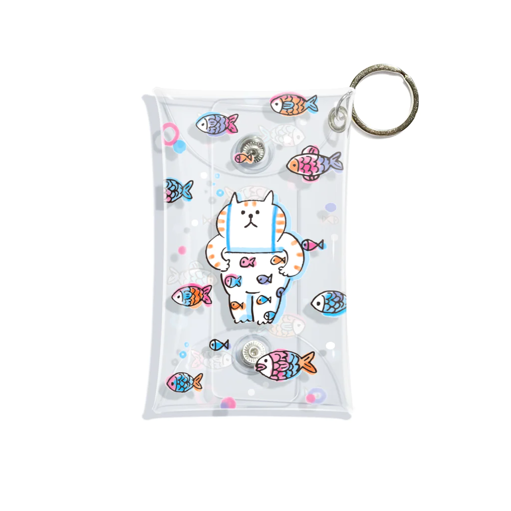 ごろごろにゃんすけのごろごろにゃんすけと魚たち Mini Clear Multipurpose Case