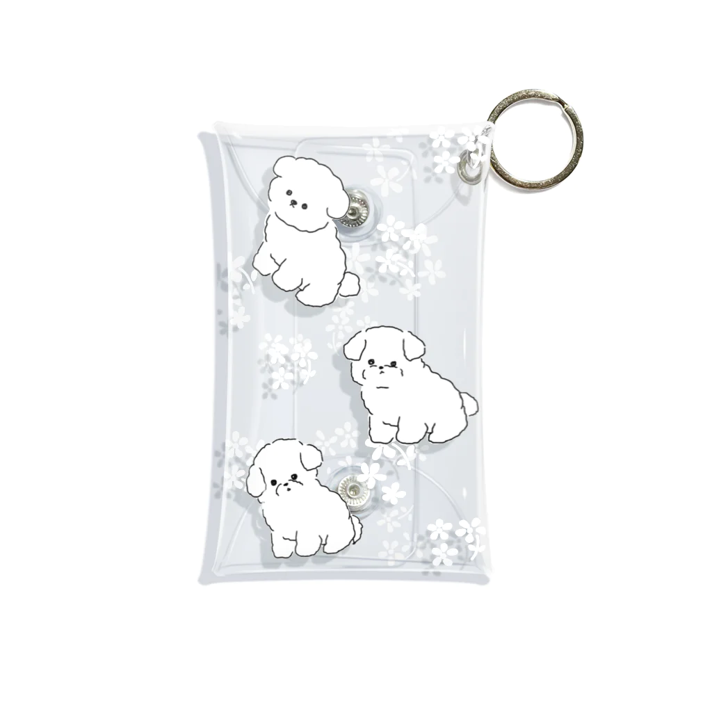 POPO の白もふわんちゃんミニケース Mini Clear Multipurpose Case