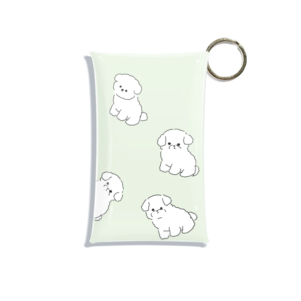 POPO の白もふわんちゃんミニケース Mini Clear Multipurpose Case