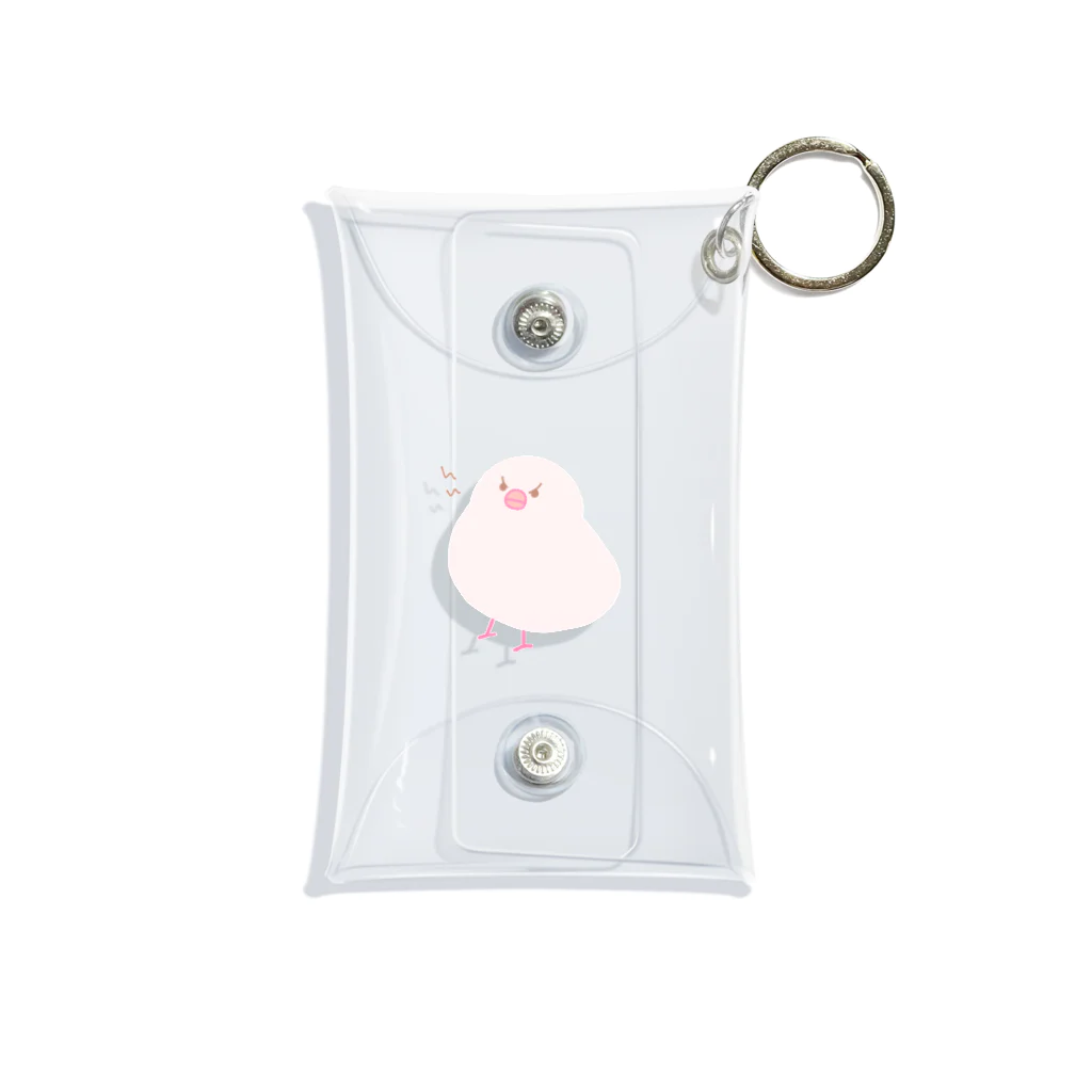 いこ(文鳥中心🌷)のちょっと怒り気味な白文鳥 Mini Clear Multipurpose Case