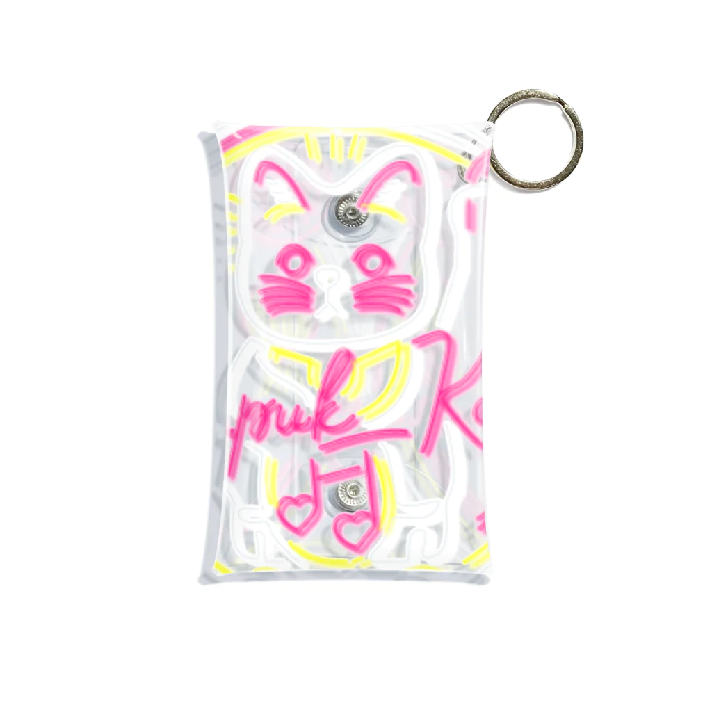 万福遐福商店の猫ちゃんロゴシリーズ Mini Clear Multipurpose Case