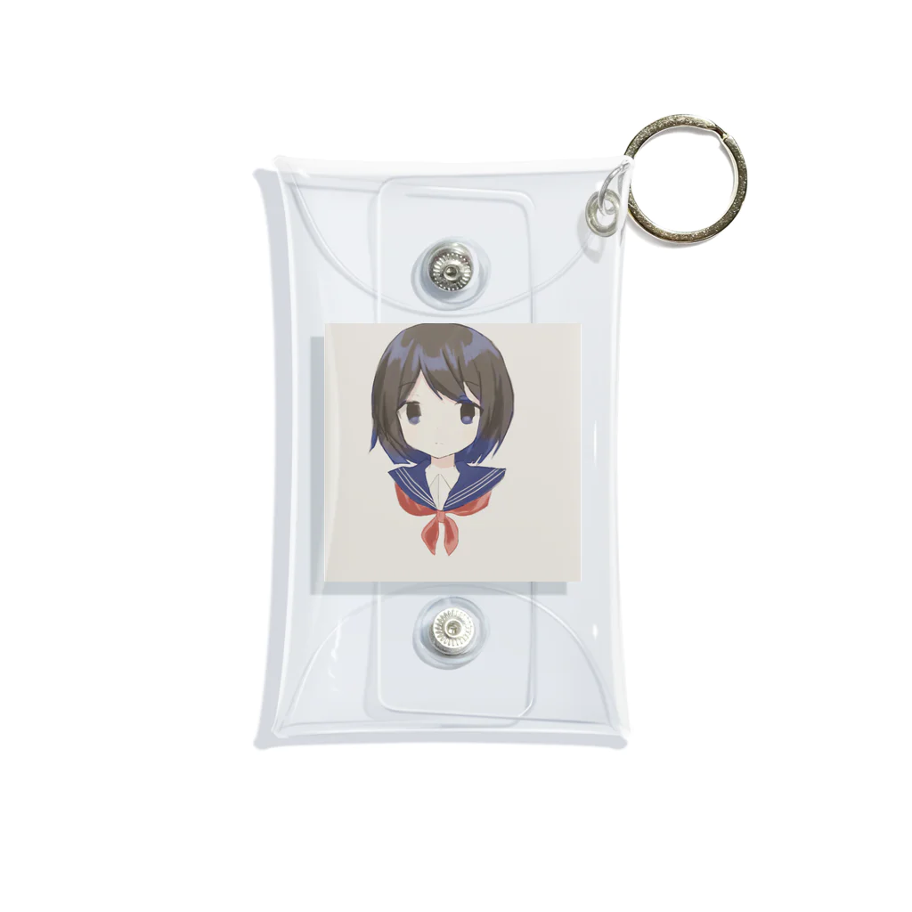 年中マスクの物憂げセーラー服ちゃん Mini Clear Multipurpose Case