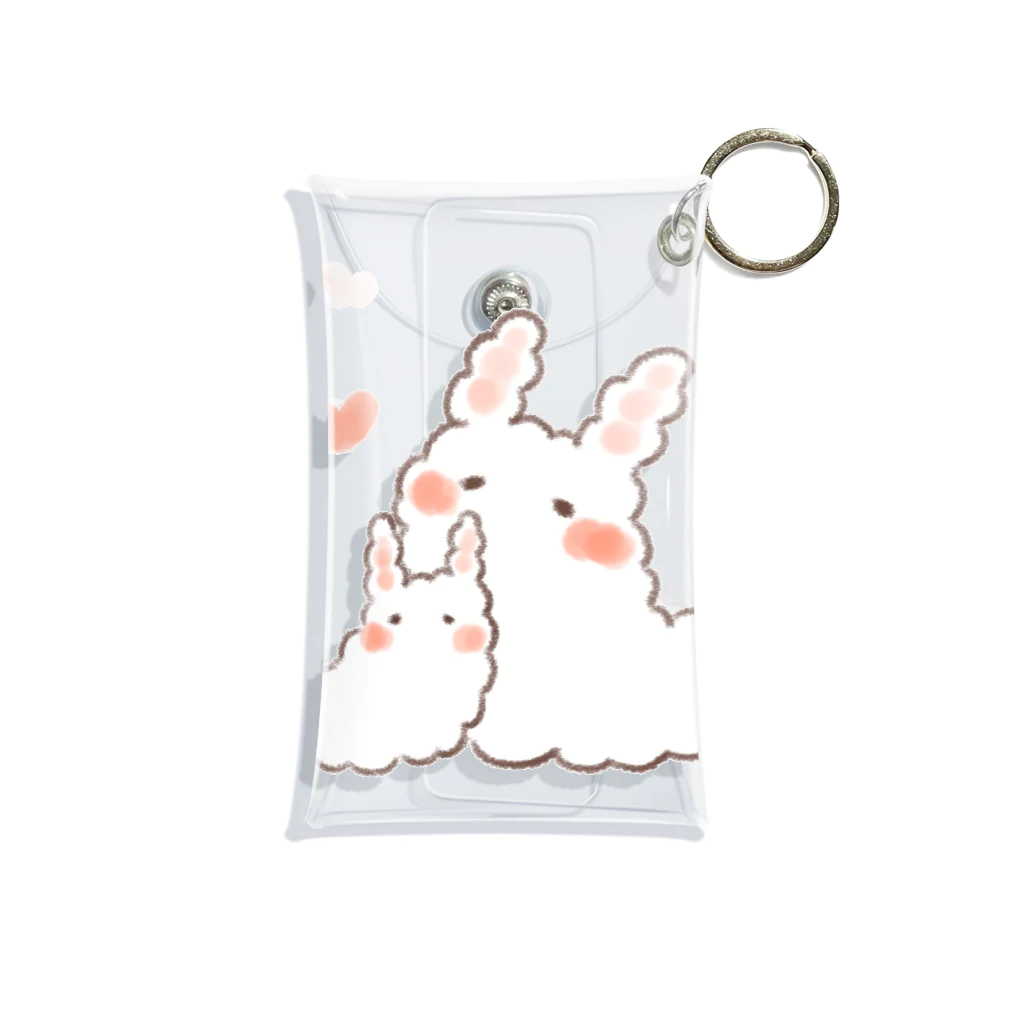 K.momokoのうさうし親子(うさぎのウミウシ) Mini Clear Multipurpose Case