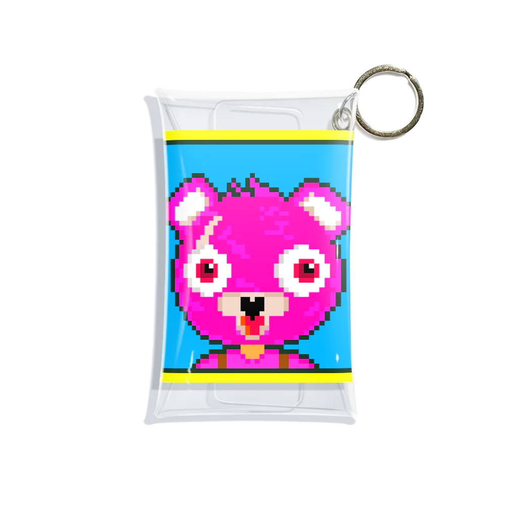 Cartoon☆style☆Fortniteのピンクのくまちゃんドット絵 Mini Clear Multipurpose Case