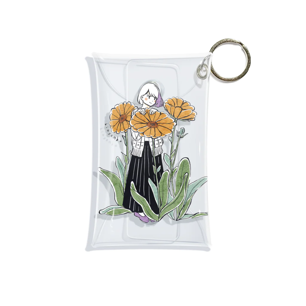 nerineの誕生花イラスト_1月12日_キンセンカ Mini Clear Multipurpose Case