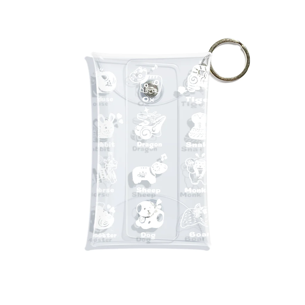 SU-KUのThe Zodiac of Fukushima(白抜き) Mini Clear Multipurpose Case