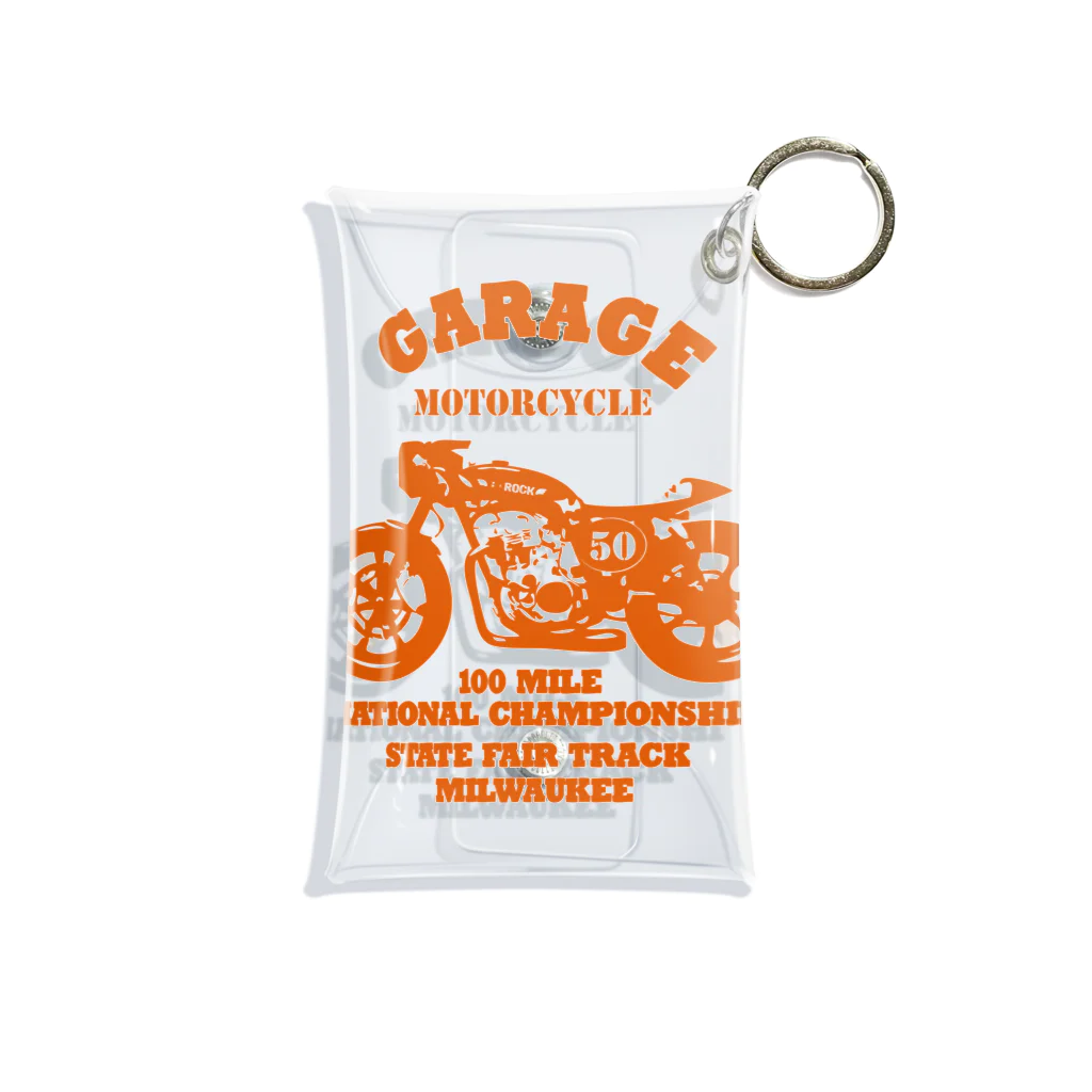 キッズモード某の武骨なバイクデザイン orange Mini Clear Multipurpose Case