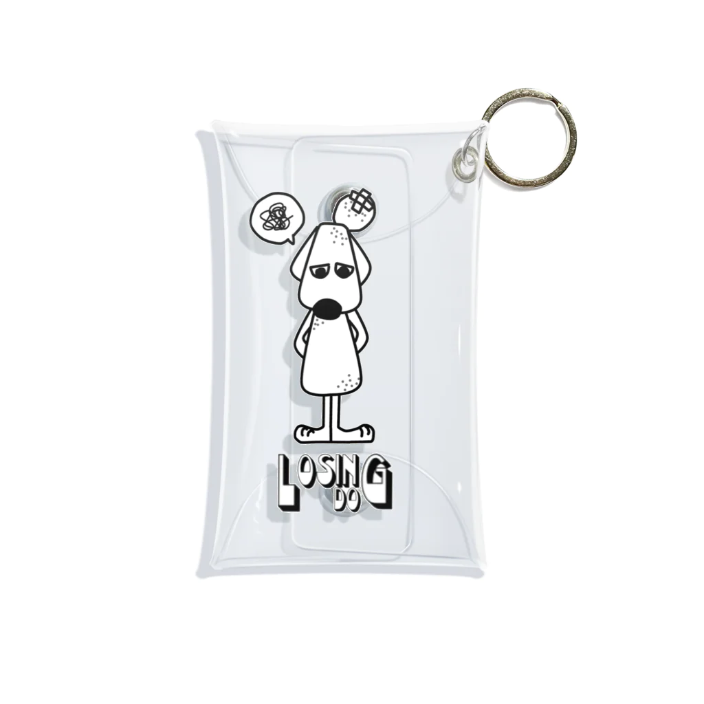 KONKONのLosingDog(負け犬)白黒ver. Mini Clear Multipurpose Case