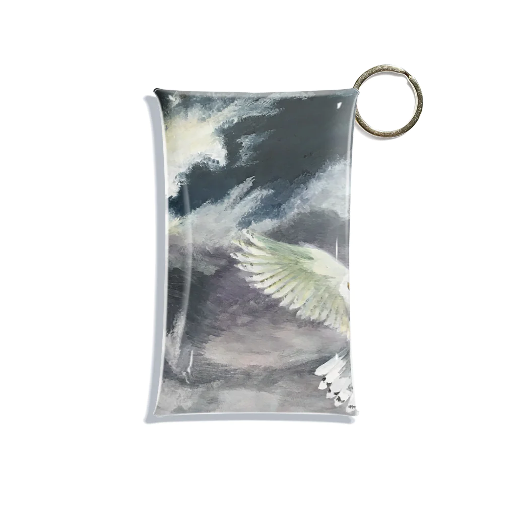 ギャラリー縁の夜空に飛ぶ梟　-An owl flying in the night sky- Mini Clear Multipurpose Case