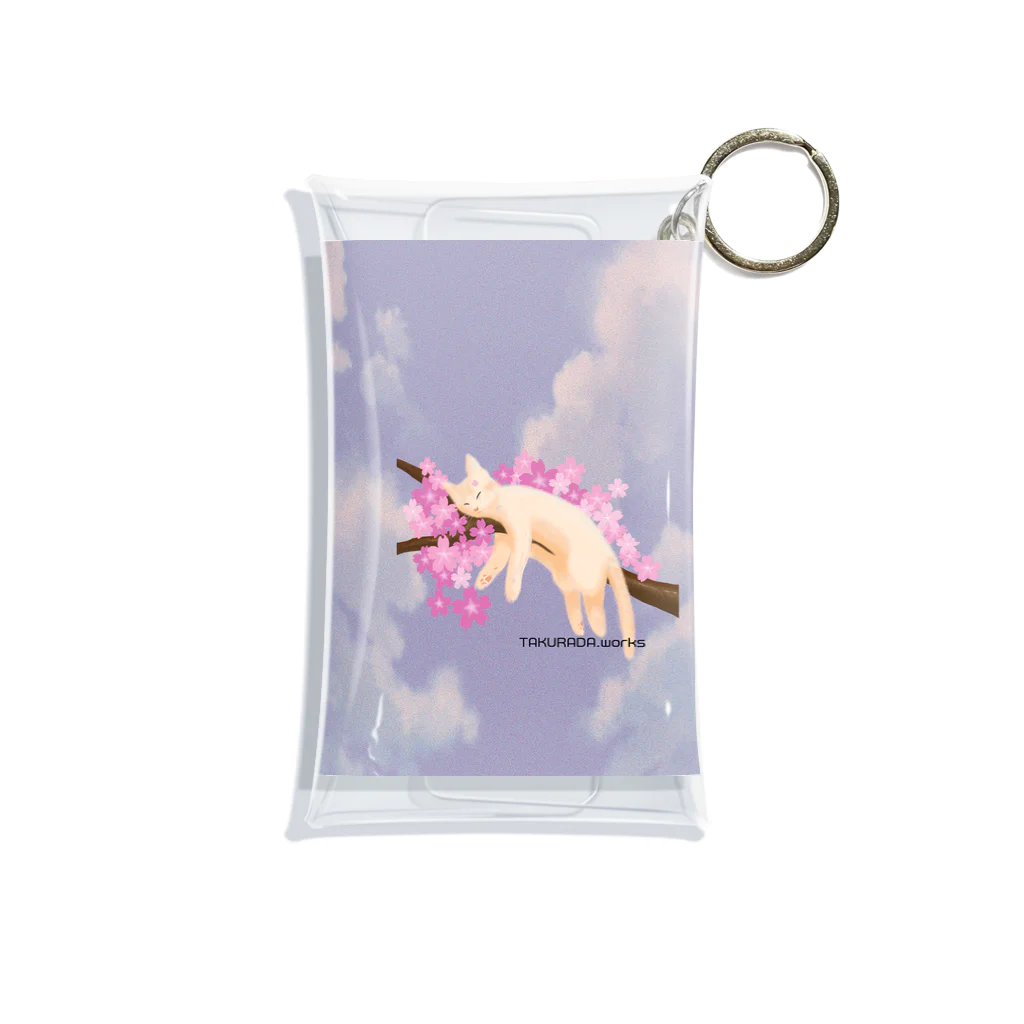 たくらだ猫の猫ハウスの桜ねんねお礼 Mini Clear Multipurpose Case